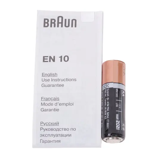 Триммер для носа и ушей BRAUN EN10, беспроводной, водонепроницаемый, серебристый, фото 4