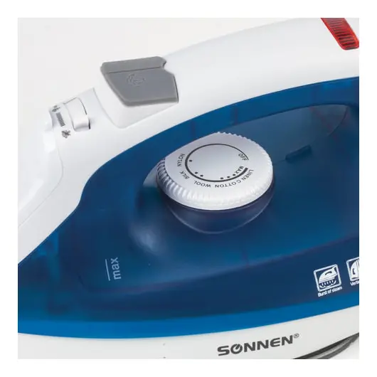Утюг SONNEN SI-237A, 1800 Вт, антипригарное покрытие, синий/белый, 453504, фото 8