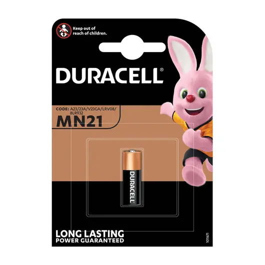 Батарейка DURACELL, MN21, Alkaline, 1 шт., в блистере, 12 В, 81488675, фото 1