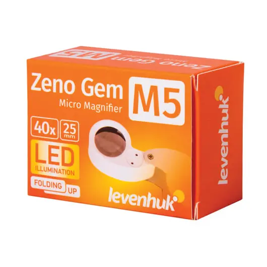 Лупа LEVENHUK Zeno Gem M5, увеличение х40, диаметр линзы 25 мм, подсветка, складная, металл, 70436, фото 8