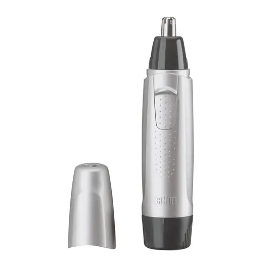 Триммер для носа и ушей BRAUN EN10, беспроводной, водонепроницаемый, серебристый, фото 1