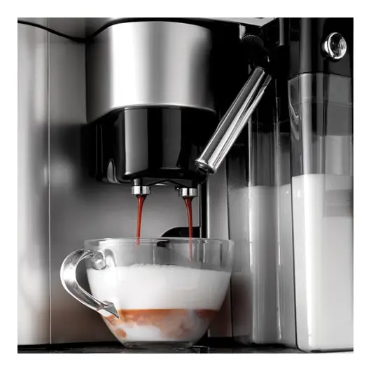 Кофемашина DELONGHI ESAM4500, 1350 Вт, объем 1,8 л, емкость для зерен 200 г, автокапучинатор, серебристая, фото 4