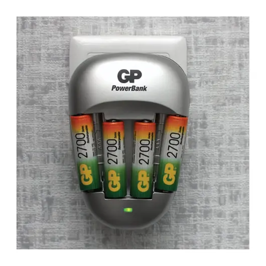 Зарядное устройство GP PB27, для 4-х аккумуляторов AA или ААА, комплект (4 шт., АА, Ni-Mh, 2700 mAh), PB27GS270-2CR4, фото 5