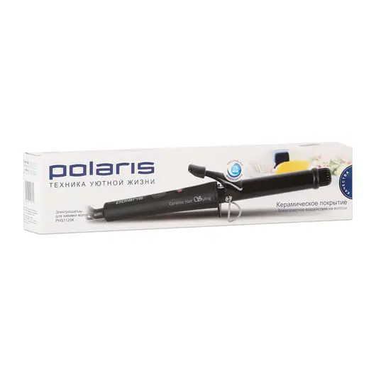 Щипцы для завивки волос POLARIS PHS 1125K, диаметр 25 мм, 1 режим, t 180 °С, керамика, черный, фото 5