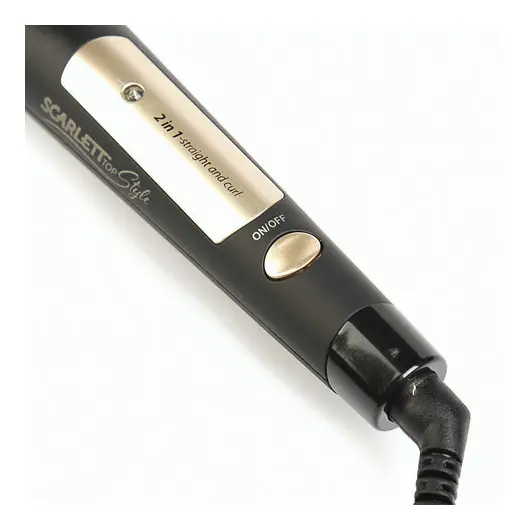Стайлер для волос SCARLETT SC-HS60595, 30 Вт, выпрямление/завивка, 1 режим, керамика, черный/золото, SC - HS60595, фото 4