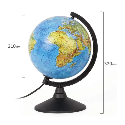 Глобус физический GLOBEN &quot;Классик&quot;, диаметр 210 мм, с подсветкой, К012100009, фото 4