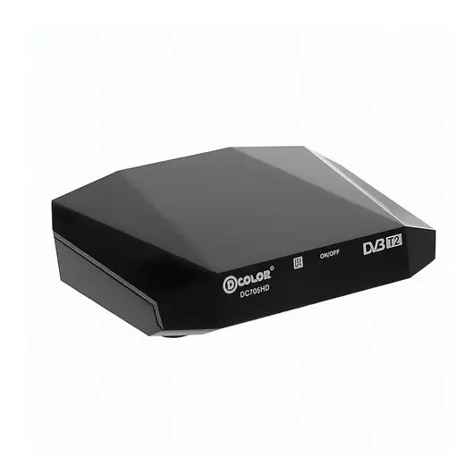 Приставка для цифрового ТВ DVB-T2 D-COLOR DC705HD, AV OUT, HDMI, USB, пульт ДУ, фото 1