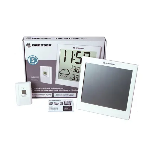 Метеостанция BRESSER TemeoTrend JC LCD, термодатчик, гигрометр, часы, будильник, белый, 73268, фото 5