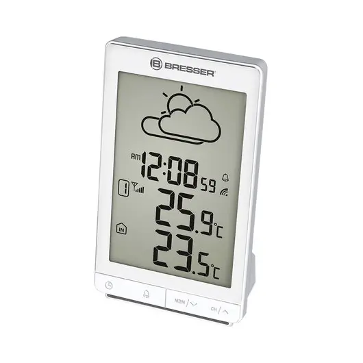 Метеостанция BRESSER TemeoTrend STX, термодатчик, часы, будильник, белый, 73271, фото 1