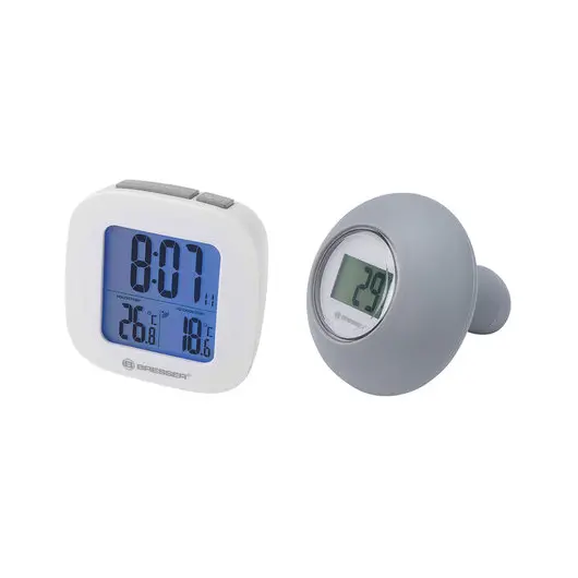 Термометр для ванной комнаты BRESSER MyTemp WTM, цифровой, сенсорный термодатчик воды, будильник, белый, 73272, фото 4
