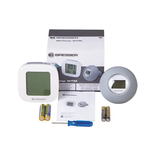 Термометр для ванной комнаты BRESSER MyTemp WTM, цифровой, сенсорный термодатчик воды, будильник, белый, 73272, фото 5
