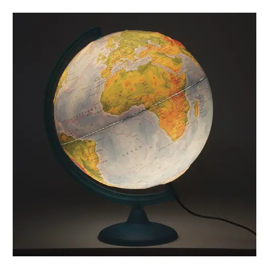 Глобус физический диаметр 320 мм, рельефный, с подсветкой, 10199, фото 2