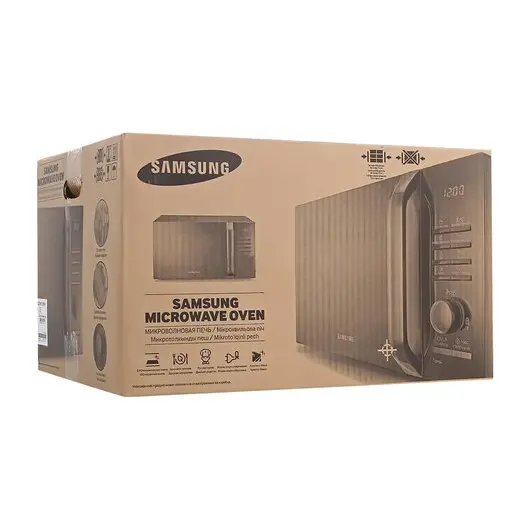 Микроволновая печь SAMSUNG MS23H3115FK/BW, объем 23 л, мощность 800 Вт, электронное управление, черная, фото 9
