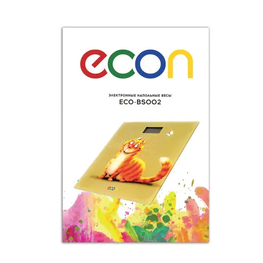 Весы напольные ECON ECO-BS002, электронные, вес до 150 кг, квадратные, стекло, с рисунком, фото 6