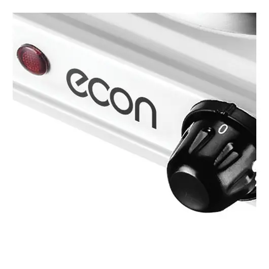 Плитка электрическая ECON ECO-131HP, мощность 1000 Вт, 1 конфорка, металл, белая, фото 2