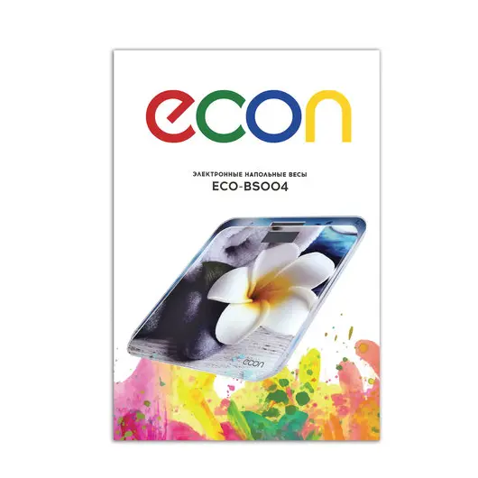 Весы напольные ECON ECO-BS004, электронные, вес до 180 кг, термометр, квадратные, стекло, с рисунком, фото 6