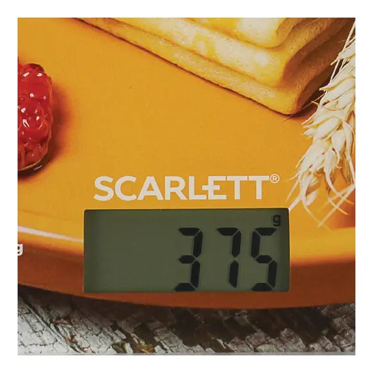 Весы кухонные SCARLETT SC-KS57P45 &quot;Блины&quot;, электронный дисплей, max вес 5 кг, тарокомпенсация, стекло, фото 2