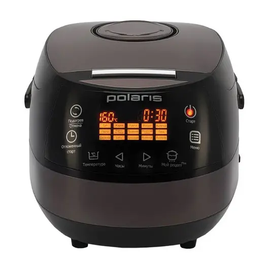 Мультиварка POLARIS PMC 0517AD/G, 860 Вт, 5 л, 15 программ, таймер, сенсорное управление, черная/коричневая, фото 2