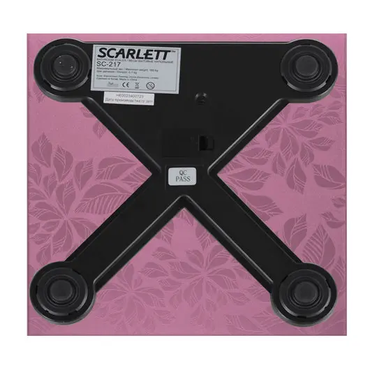 Весы напольные SCARLETT SC-217, электронные, вес до 180 кг, квадратные, стекло, розовые, фото 2