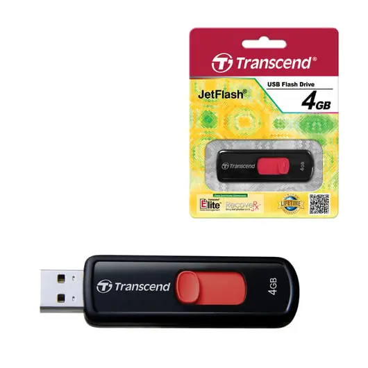Флэш-диск 4 GB, TRANSCEND JetFlash 500, USB 2.0, черный, TS4GJF500, фото 1