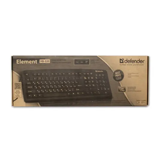 Клавиатура проводная DEFENDER Element HB-520, РАЗЪЕМ PS/2, 104 клавиши + 3 дополнительные клавиши, черная, 45520, фото 2