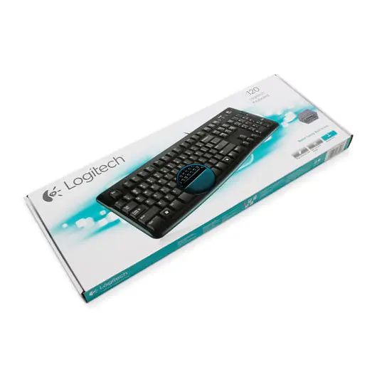 Клавиатура проводная LOGITECH K120, USB, 104 клавиши, черная, 920-002522, фото 3