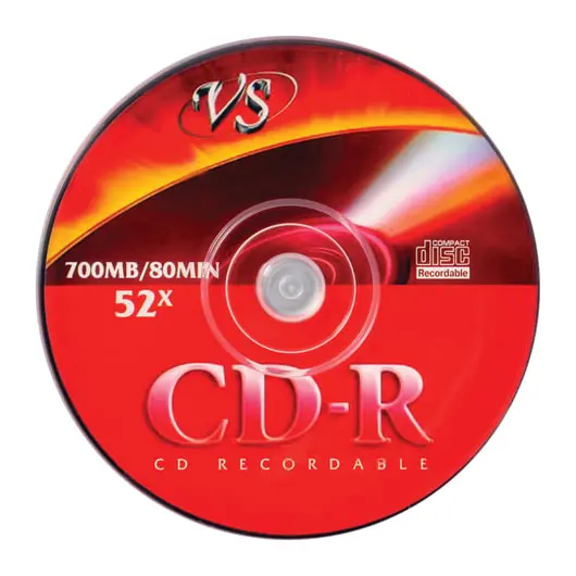 Диски CD-R VS 700Mb 52x, КОМПЛЕКТ 50 шт., Cake Box, VSCDRCB5001, фото 2