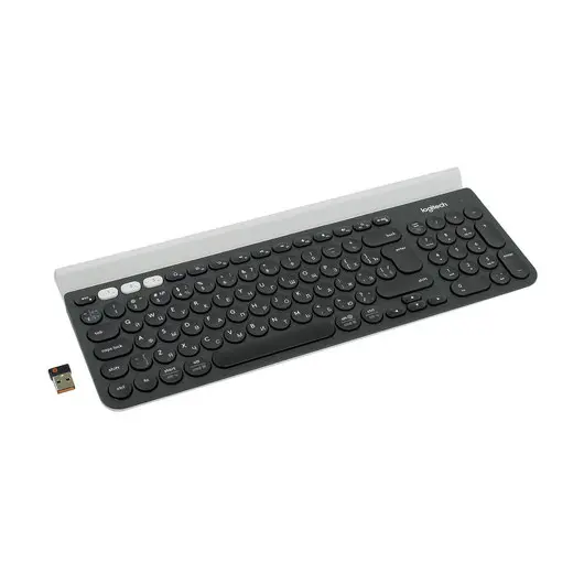 Клавиатура беспроводная LOGITECH K780, для ПК, планшета, смартфона, 97 клавиш + 6 дополнительных клавиш, черно-белая, 920-008043, фото 1