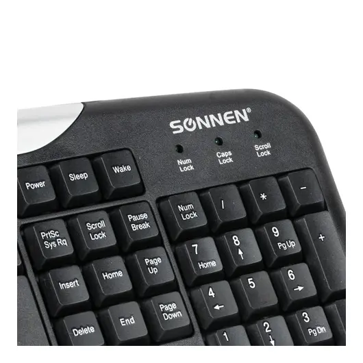 Набор проводной SONNEN KB-S110, USB, клавиатура 116 клавиш, мышь 3 кнопки, 1000 dpi, черный/серебристый, 511284, фото 7