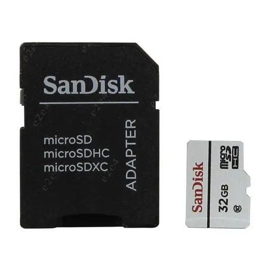 Карта памяти micro SDHC, 32 GB, SANDISK, 20 Мб/сек. (class 10), с адаптером, SDQQ-032G-G46A, фото 1