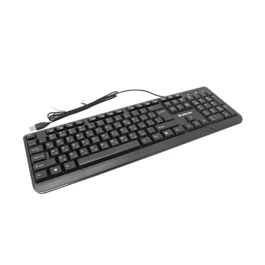 Клавиатура проводная DEFENDER OfficeMate HM-710 RU, USB, 104 клавиши + 12 дополнительных клавиш, мультимедийная, черная, 45710, фото 1