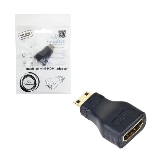 Переходник HDMI-miniHDMI, CABLEXPERT, F-M, черный, A-HDMI-FC, фото 1