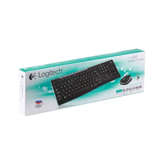 Набор беспроводной LOGITECH Wireless Combo MK270, клавиатура, мышь 2 кнопки + 1 колесо-кнопка, черный, 920-004518, фото 4