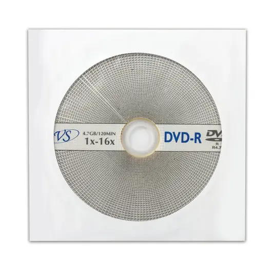 Диск DVD-R VS, 4,7 Gb, 16x, бумажный конверт, фото 1