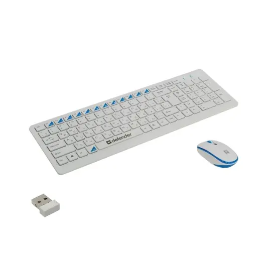 Набор беспроводной DEFENDER Skyline 895, клавиатура, мышь 3 кнопки + 1 колесо-кнопка, белый, 45895, фото 1