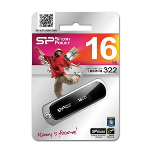 Флэш-диск 16 GB, SILICON POWER LuxMini 322, USB 2.0, черный, SP16GBUF2322V1K, фото 3
