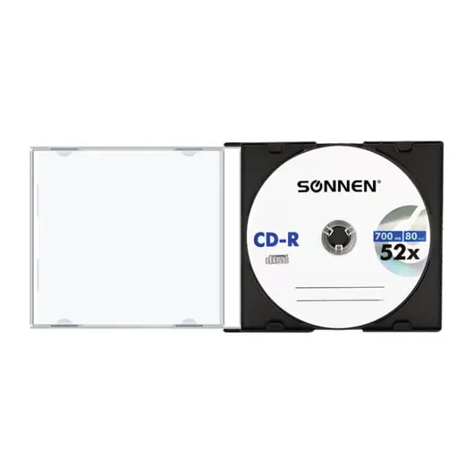 Диск CD-R SONNEN, 700 Mb, 52x, Slim Case (1 штука), 512572, фото 2