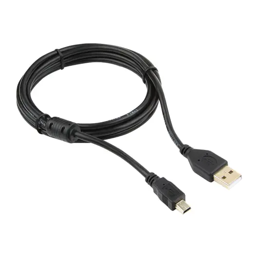 Кабель USB-mini USB 2.0 1,8 м, CABLEXPERT, 1 фильтр, для портативных устройств и периферии, CCF-USB2-AM5P-6, фото 1