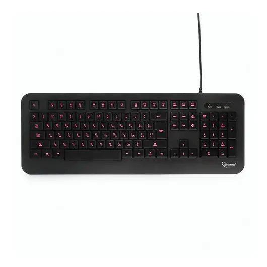 Клавиатура проводная с подсветкой клавиш GEMBIRD KB-230L, USB, 104 клавиши, с подсветкой, черная, фото 3