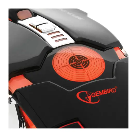 Мышь проводная игровая GEMBIRD MG-530, USB, 5 кнопок + 1 колесо-кнопка, оптическая, черная, фото 6