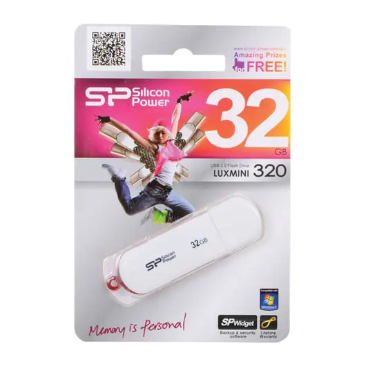 Флэш-диск 32 GB SILICON POWER LuxMini 320 USB 2.0, белый, SP32GBUF2320V1W, фото 3