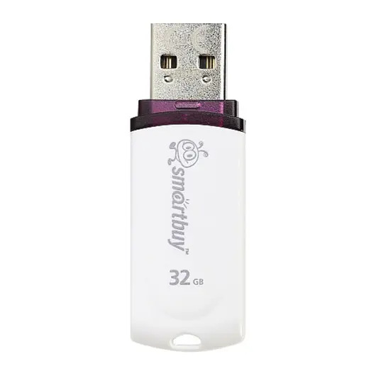 Флэш-диск 32 GB, SMARTBUY Paean, USB 2.0, белый, SB32GBPN-W, фото 2