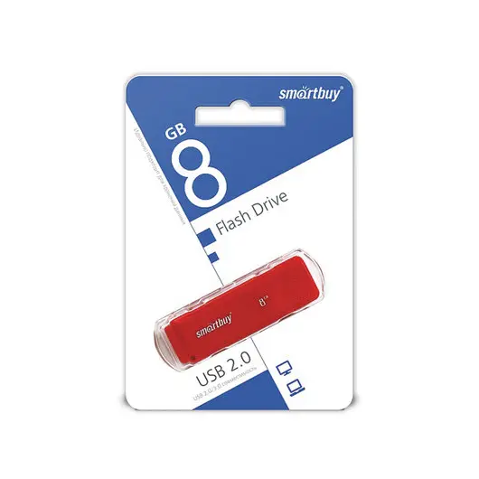 Флэш-диск 8 GB, SMARTBUY Dock, USB 2.0, красный, SB8GBDK-R, фото 3