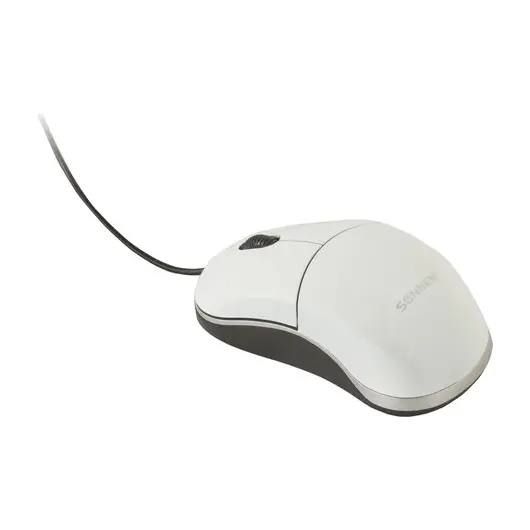 Мышь проводная SONNEN М-2241W, USB, 1000 dpi, 2 кнопки + 1 колесо-кнопка, оптическая, белая, 512634, фото 2