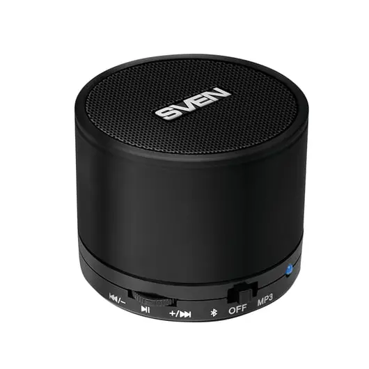 Колонка портативная SVEN PS-45BL, 1.0, 3 Вт, Bluetooth, FM-тюнер, microSD, MP3-плеер, черная, SV-014605, фото 1