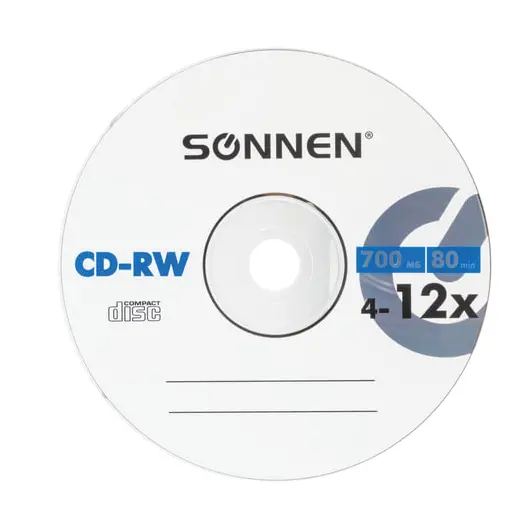 Диск CD-RW SONNEN, 700 Mb, 4-12x, Slim Case (1 штука), 512579, фото 3