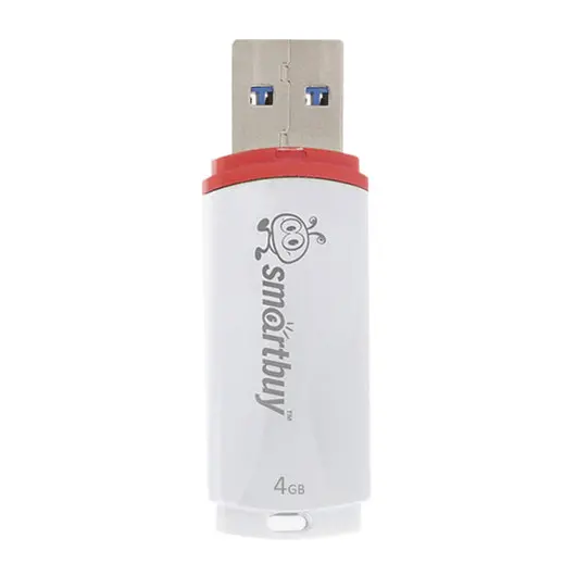 Флэш-диск 4 GB, SMARTBUY Crown, USB 2.0, белый, SB4GBCRW-W, фото 2