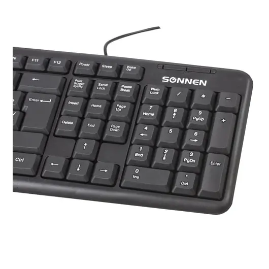 Клавиатура проводная SONNEN KB-8136, USB, 107 клавиш, черная, 512651, фото 5