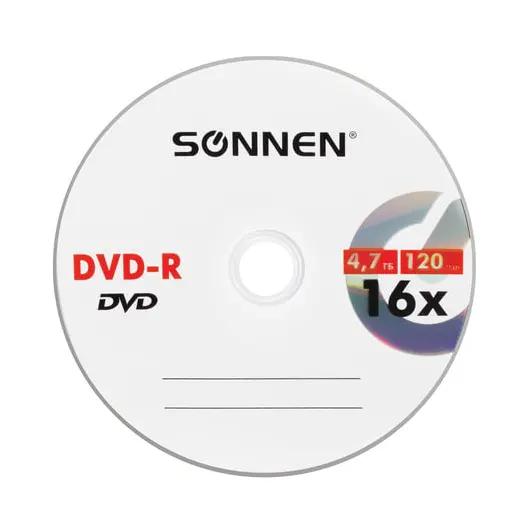 Диск DVD-R SONNEN, 4,7 Gb, 16x, бумажный конверт (1 штука), 512576, фото 3