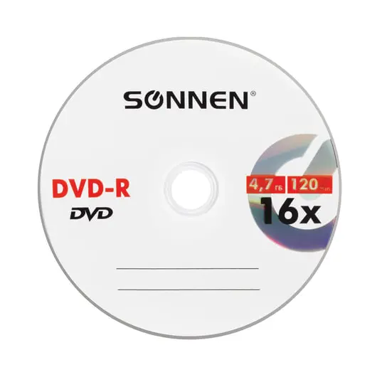 Диск DVD-R SONNEN, 4,7 Gb, 16x, Slim Case (1 штука), 512575, фото 3